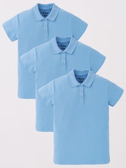 The Very Collection Girls Everyday 3 Pack Polo Tops - Blue €11 at Very.ie