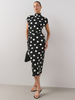 The Very Collection High Neck Ruched Size Midaxi Dress €48 at Very.ie