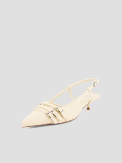 The Very Collection Kitten Heel Sling Back Court Shoe - Butter Cream €40 at Very.ie