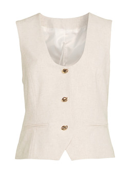 The Very Collection Linen Blend Scoop Waistcoat - Natural €45 at Very.ie