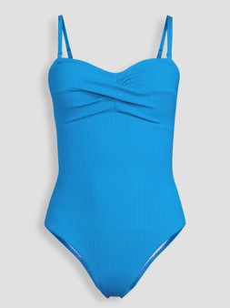 The Very Collection Scuplting Twist Crinkle Bandeau Swimsuit - Blue €35 at Very.ie