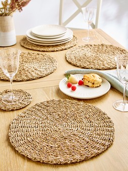 The Very Collection Set Of 4 Round Dark Seagrass Placemats €19.99 at Very.ie