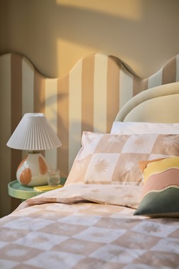 The Very Collection Side Table €109 , Lamp €69.99, Duvet Set from €24 at Very.ie