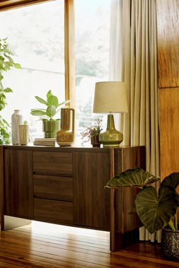 The Very Collection Sideboard €349,Planter €32.99,Vase €46.99,Vases (Set of 2) €35.99,Table Lamp €69.99 at Very.ie
