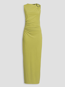 The Very Collection Trim Detail Ruched Asymmetric Hem Maxi Dress Green €45 at Very.ie