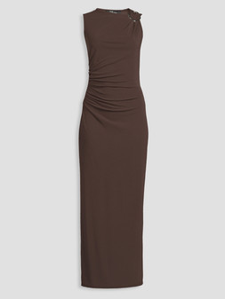 The Very Collection Trim Detail Ruched Maxi Dress brown €45 at Very.ie