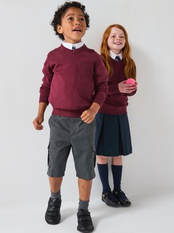 The Very Collection Unisex 2 Pack V-Neck School Jumper - Burgundy €15 at Very.ie