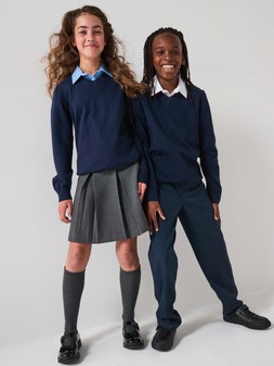 The Very Collection Unisex 2 Pack V-Neck School Jumper - Navy €15 at Very.ie