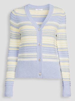 The Very Collection V Neck Stripe Knitted Cardigan With Wool - Multi €40 at Very.ie