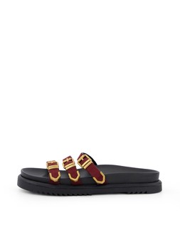 The Very Collection Strappy Buckle Footbed Slider Sandal - Burgundy €40 at Very.ie
