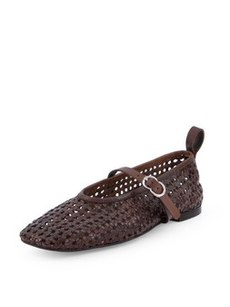 The Very Collection Square Toe Weave Ballet Flat - Chocolate €28 at Very.ie
