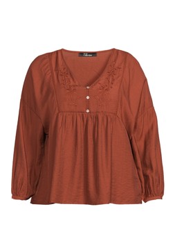 The Very Collection Curve Brown broiderie Co Ord Top £30