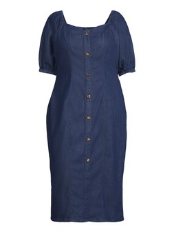 The Very Collection Curve Button Detail Stretch Denim Pencil Dress £45