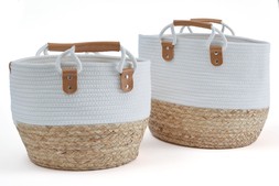 UTLFD The Very Collection Set of 2 Round Cotton:Seagrass Storage Baskets £30