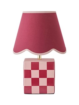 Very - ValueLights Burgundy Ceramic Checkerboard Table Lamp £40