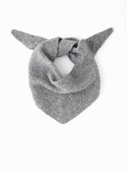 The Very Collection Knitted Ribbed Triangle Scarf With Wool - Grey £123