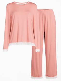 The Very Collection - Pink Lace trim PJ Set £22