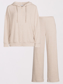 The Very Collection Soft Touch Rib Zip Up And Wide Leg Loungewear Set £30