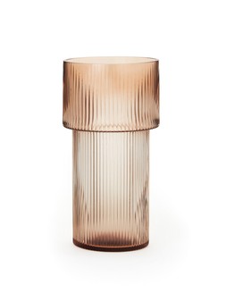 W70UG The Very Collection Light Smoked Ribbed Vase £25