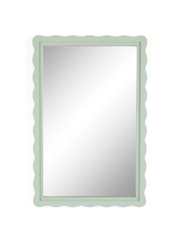 WENJ4 The Very Collection Green Scalloped Edge Mirror 40x60cm £40