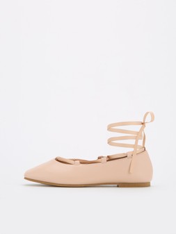 WNYAG The Very Collection Wide Fit Laced Ghillie Ballet Flat Shoe £25