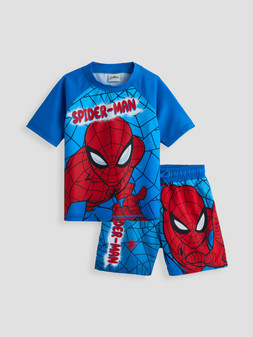 WPCG1 The Very Collection Spiderman Rash Vest And Swim Short Set from £18