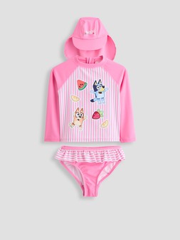 WPFEJ The Very Collection Bluey Stripe Long Sleeve Rash Vest And Hat Set from £18