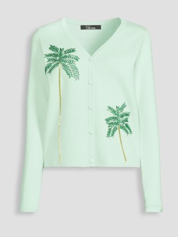 WRCTM The Very Collection V Neck Palm Bead Embroidery Cardigan £40