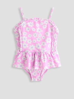 WRI63 The Very Collection Floral Peplum Frill Shirred Swim Suit from £13