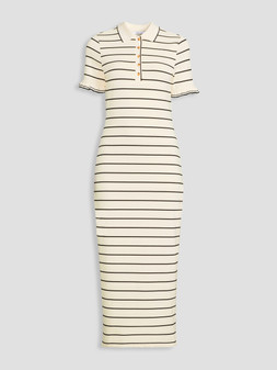 WSI6X The Very Collection Short Sleeve Stripe Polo Midi Dress £32