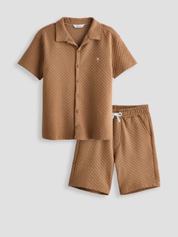WUGWI The Very Collection Boys Jacquard Collar Detail Top And Shorts Set from £16