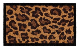 WXUZT The Very Collection Home Leopard Border Coir Doormat 45x75cm £14