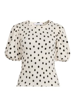 WZE2X The Very Collection Spot Shirred Puff Sleeve Top £25