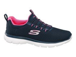LADIES SKECHERS NAVY SLIP-ON TRAINERS