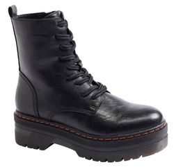 Black Lace Up Platform Biker Boots &pound;39.99