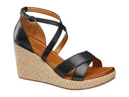 Deichmann 5th Avenue Black Leather Heeled Wedge, &pound;34.99