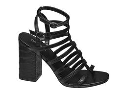 Deichmann Black Strappy Block Heel Sandal, &pound;29.99