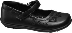 Deichmann Junior Girl Black Embroidered Bar Shoes, &pound;14.99