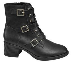 Deichmann Ladies Black Heeled Ankle Boots, &pound;17.49