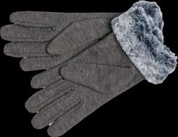 Deichmann Ladies Grey Fur Cuff Gloves, &pound;4.99
