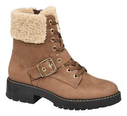 Deichmann Ladies Landrover Brown Shearling Boots, &pound;17.49