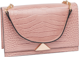 Deichmann Pink Croc Cross Body Bag With Chain, &pound;14.99
