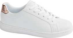 Deichmann White Cupsole Trainer with Rose Gold Detail, &pound;22.99