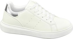 Deichmann White Platform Sole Trainers with Silver Detail