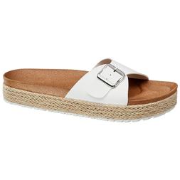 Deichmann White Slider Sandal With Buckle, &pound;17.99