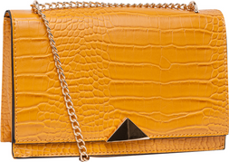 Deichmann Yellow Croc Cross Body Bag With Chain