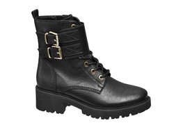 Black double buckle boots