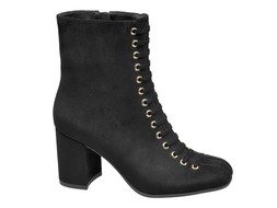 Black flare heeled boots