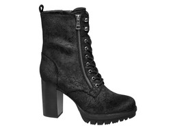 Lace embossed platform boots