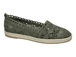 Olive lace espadrilles